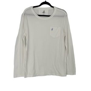 Johnnie-O Unisex White Long Sleeve Crew Neck Shirt Size 14